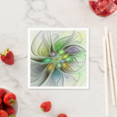 Colorful Fantasy Flower Modern Abstract Fractal スタンダードカクテルナプキン (インサイチュ)