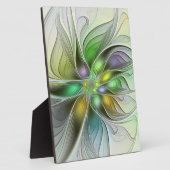 Colorful Fantasy Flower Modern Abstract Fractal フォトプラーク (側面)