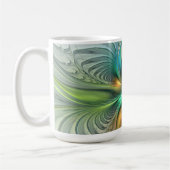 Colorful Fantasy Modern Abstract Flower Fractal コーヒーマグカップ (左)