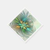 Colorful Fantasy Modern Abstract Flower Fractal スタンダードカクテルナプキン (角)