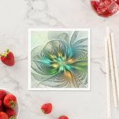 Colorful Fantasy Modern Abstract Flower Fractal スタンダードカクテルナプキン (インサイチュ)