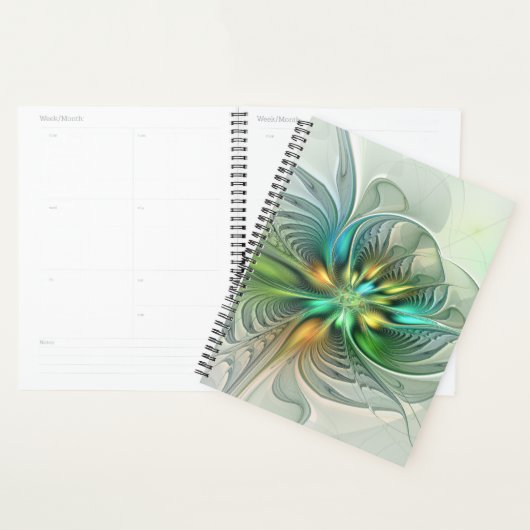 Colorful Fantasy Modern Abstract Flower Fractal プランナー手帳 (ディスプレー)