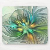 Colorful Fantasy Modern Abstract Flower Fractal マウスパッド (正面)