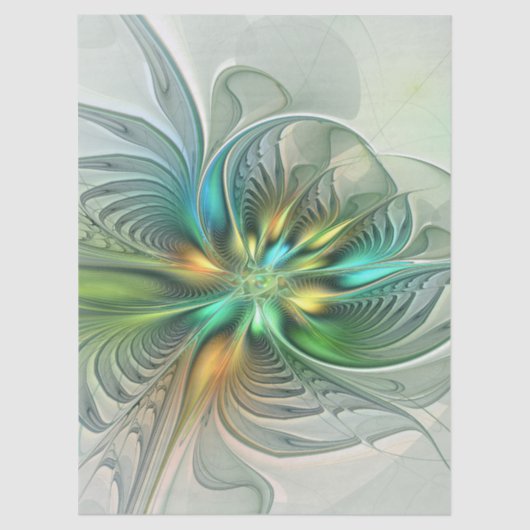 Colorful Fantasy Modern Abstract Flower Fractal 薄葉紙 (正面)