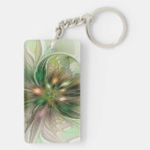 Colorful Fantasy Modern Abstract Fractal Flower キーホルダー (裏面)