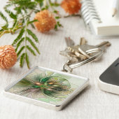 Colorful Fantasy Modern Abstract Fractal Flower キーホルダー (側面)