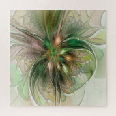 Colorful Fantasy Modern Abstract Fractal Flower ジグソーパズル (横)