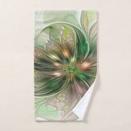 Colorful Fantasy Modern Abstract Fractal Flower ハンドタオル
