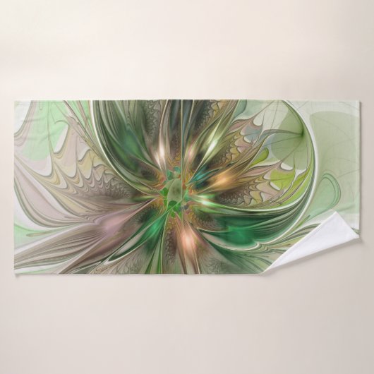 Colorful Fantasy Modern Abstract Fractal Flower バスタオル (バスタオル)