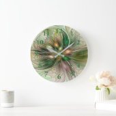 Colorful Fantasy Modern Abstract Fractal Flower ラージ壁時計 (ホーム)