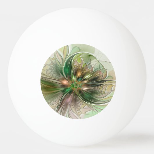 Colorful Fantasy Modern Abstract Fractal Flower 卓球ボール (正面)