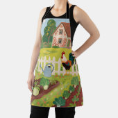 Colorful Farm Garden Rooster エプロン (インサイチュ)