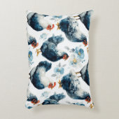 Colorful Farm Rooster And Hens  アクセントクッション (正面(垂直))