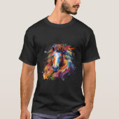 Colorful Faroese Pony Horse Splash Tシャツ (正面)