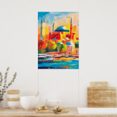 Colorful Fauvist Istanbul Hagia Sophia Art ポスター (キッチン)