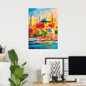 Colorful Fauvist Istanbul Hagia Sophia Art ポスター (ホームオフィス)
