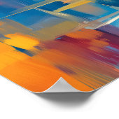 Colorful Fauvist Paris River Reflection Art ポスター (角)