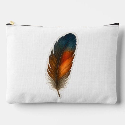 Colorful Feather Design アクセサリーポーチ (正面)