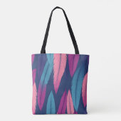 Colorful Feather Pattern Tote Bag with Black Strap トートバッグ (裏面)