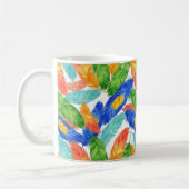 Colorful Feather Pattern — Watercolor Abstract コーヒーマグカップ (左)