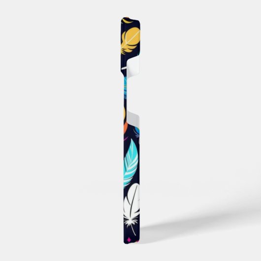 Colorful Feathers Pattern Phone Case  iPhoneケース (左側面)