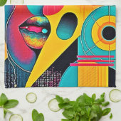 Colorful Feelings: Abstract Face キッチンタオル (折り畳み)