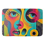 Colorful Feelings: Abstract Face バスマット (正面)