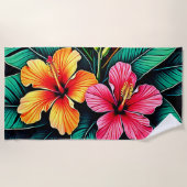 Colorful Feelings: Abstract Face ビーチタオル (正面)