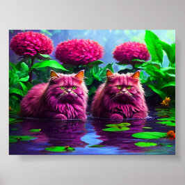 Colorful Feline Wall Art for Cat Lovers ポスター