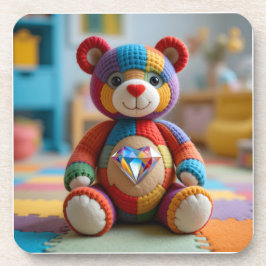 Colorful Felted Teddy Bear コースター