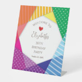 Colorful Festival Themed 30th Birthday Welcome  台座サイン (正面)