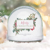 Colorful Festive Christmas Floral Snow Globe