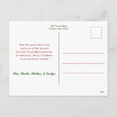 Colorful Festive Christmas Holly One-Photo シーズンポストカード (裏面)