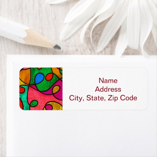 Colorful Festive Rainbow Textured ラベル (インサイチュ)