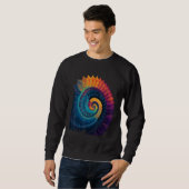 Colorful Fibonacci Spiral Psychedelic Colors Abstr スウェットシャツ (正面フル)