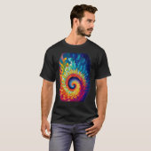 Colorful Fibonacci Spiral Psychedelic Colors Abstr Tシャツ (正面フル)