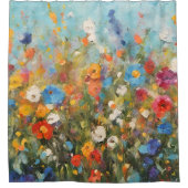 Colorful Field of Wildflowers シャワーカーテン (正面)