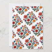 Colorful Fiesta Floral Folk Art First 1st Birthday 招待状 (裏面)