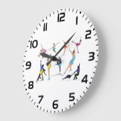 Colorful Figure Skating Ice Skaters in Motion ラージ壁時計 (傾斜)