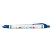 Colorful First Grade Teacher Pen with Custom Name 黒ボールペン (トップ)