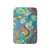 Colorful Fish & Floral Art Bath Mat  バスマット (正面縦)