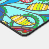 Colorful Fish & Floral Art Design デスクマット (コーナー)