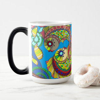 Colorful Fish & Floral Art Mug モーフィングマグカップ