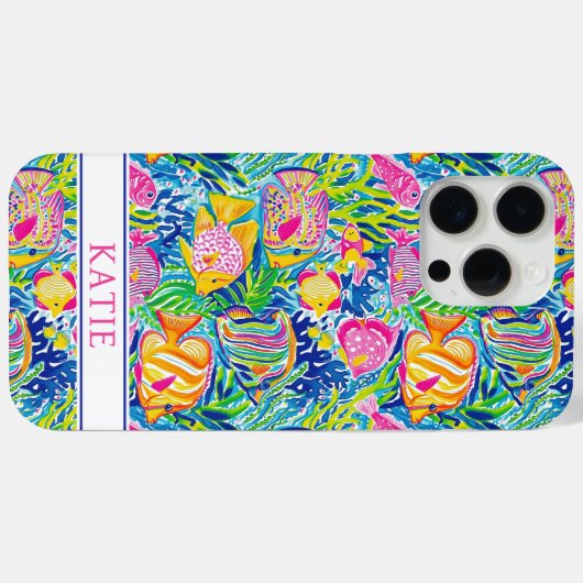 Colorful Fish Monogrammed Case-Mate iPhoneケース (裏面 (横))