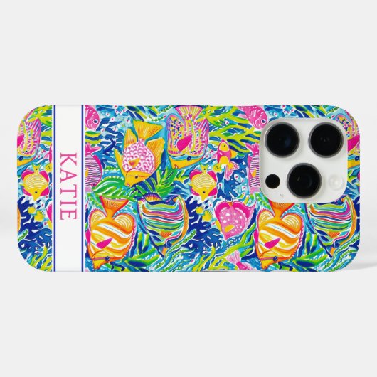 Colorful Fish Monogrammed  Case-Mate iPhoneケース (裏面 (横))