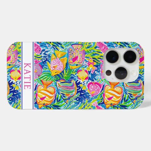 Colorful Fish Monogrammed Case-Mate iPhoneケース (裏面 (横))