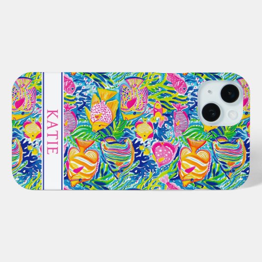 Colorful Fish Monogrammed Case-Mate iPhoneケース (裏面 (横))