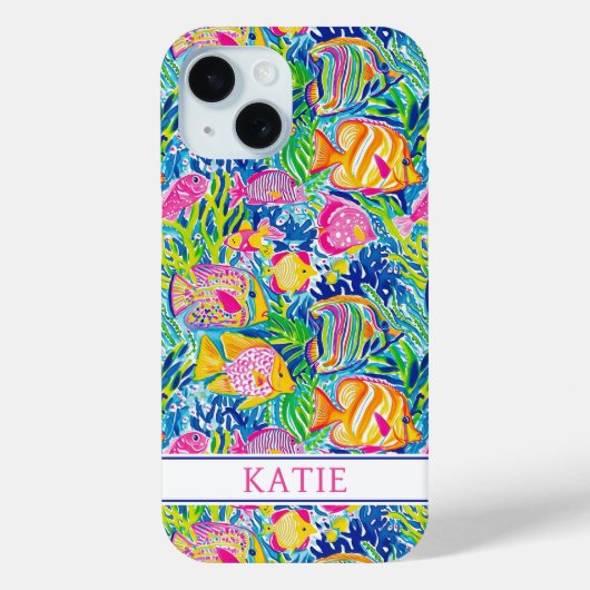 Colorful Fish Monogrammed Case-Mate iPhoneケース (裏面)