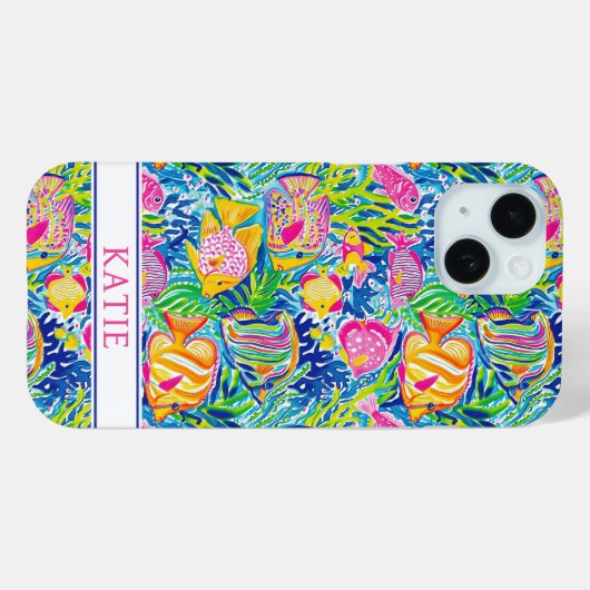 Colorful Fish Monogrammed Case-Mate iPhoneケース (裏面 (横))