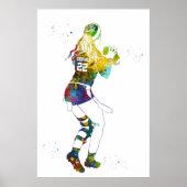Colorful Flag Football Girl ポスター (正面)